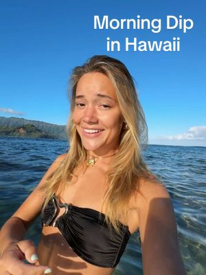 A post by @iamoliviaponton on TikTok caption: morning dips are what i look forward too each morning tbh #hawaii @Emmabrooksmcallister 