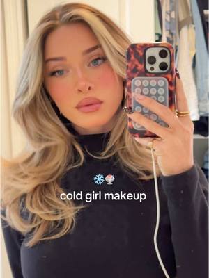 A post by @delaneychilds on TikTok caption: perfect for the snowy weather today #imcoldmakeup #makeup #motd #coldgirlmakeup 