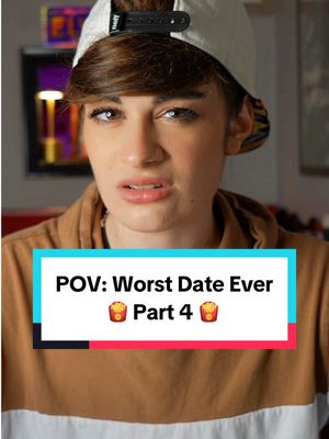 A post by @mikaelahappas on TikTok caption: POV: Worst Date Ever. Part 4. #pov #funny #comedy #skit #sketchcomedy #dating 