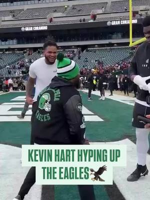 A post by @nbcsports on TikTok caption: Kevin Hart is spreading the love in Philly ahead of the NFC Championship! 🎥 NFL #kevinhart #nfl #philadelphiaeagles #eagles #philly 