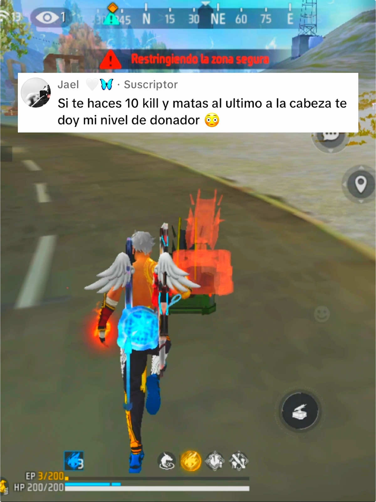 A post by @mrjrs2 on TikTok caption: Así nomás quedó , definiendo como pro💀🔥  cumpliendo el nene @Jael  🤍🦋 Gracias 🙏 #viral #freefire_lover #mrjrs2 #freefirethofficial #freefire 