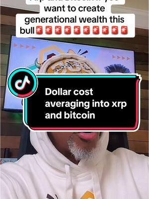 A post by @calvindhillclips2.0 on TikTok caption: Dollar cost averaging into Xrp and Bitcoin will make you rich #xrp #xrpcommunity #xrparmy #xrpripple #ripple #bitcoin #crypto 