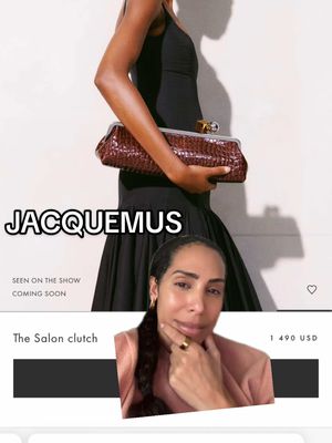 A post by @farahpinkk on TikTok caption: drooling over the jacquemus salon clutch 👌🏽 #jacquemusfw25 #jacquemussalonclutch #jacquemuslacroisière #jacquemusbag #Wishlist