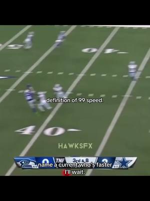 A post by @hawks2tuff on TikTok caption: Name a wr faster.#hawks2tuff #seahawks #fyp #nfl 