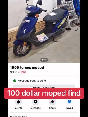 A post by @ab_3399 on TikTok caption: $100 ripper #moped #tomos #hyosung #2stroke #marketplacefinds #ripper #fyp #foryoupage #trending 