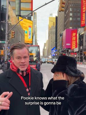 A post by @campbellhuntpuckett on TikTok caption: Pinch me !! This wouldn’t be possible without all of you🥹🙏🏻  #couple #Love #nyc #surprise #pookie 