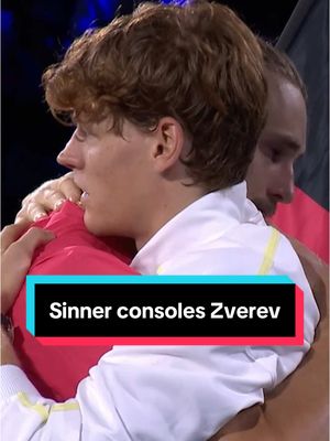 A post by @ausopen on TikTok caption: Sportsmanship personified 🥺🤝 #AusOpen #Sinner #Zverev