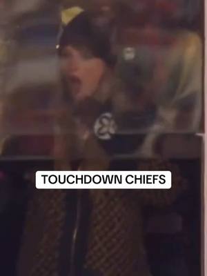 A post by @nbcsports on TikTok caption: Taylor Swift loves seeing the Chiefs go up by seven!  (🎥 NFL, CBS) #taylorswift #chiefs #traviskelce 