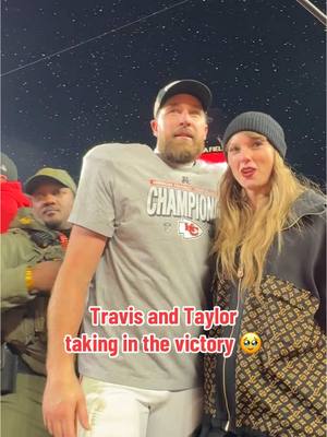 A post by @nfl on TikTok caption: this couple 🫶 #traviskelce #taylorswift #kansascity #chiefs #nfl #NFLPlayoffs