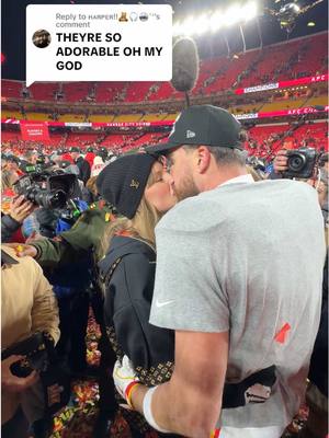 A post by @nfl on TikTok caption: Replying to @ʜᴀʀᴘᴇʀ!!🧸🎧🪩⸆⸉  ok here’s more of them 😌 #taylorswift #traviskelce #kansascity #chiefs #nfl #NFLPlayoffs 