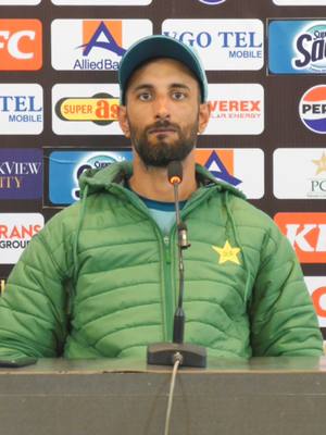 A post by @pcb on TikTok caption: Shan Masood's Press Conference | Pakistan vs West Indies | 2nd Test Day 3 | PCB | M2I1A  #PAKvWI | #RedBallRumble