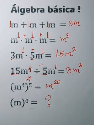 A post by @matematicadopi on TikTok caption: O mais básico de Álgebra #aula #matemática #escola #aprender 