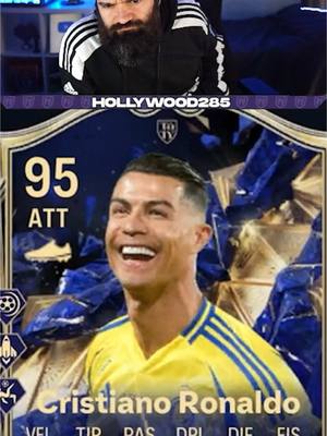 A post by @hollywood285 on TikTok caption: CR7 TOTY SCAMBIABILE SUL MIO ACCOUNT 😱 Voi finora chi avete sculato? 🤔 Ditemelo nei commenti 👇🏻 #fc25 #hollywood285 #twitchitalia #playerreview #packopening #cr7 #cristianoronaldo #toty 