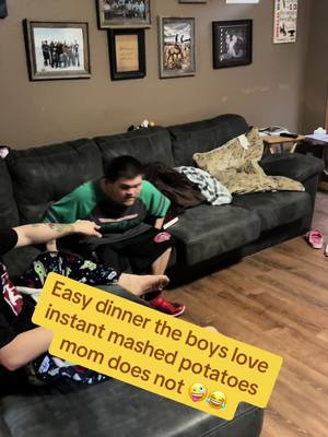 A post by @pinkertonboysadventures on TikTok caption: #dinner #fyp #pinkertonboysadventures #adoption #adoptfromfostercare #downsyndrome #makesomeonesmile #bekind #endtherword #beagoodhuman #quickmeals #scoobydoo #wyoming #inclusion #ability #independence #Love #happy #cooking 