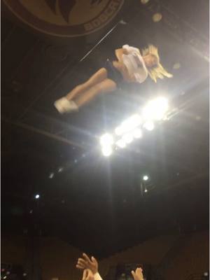 A post by @kaitlyday on TikTok caption: Replying to @Chakadolls glad to be the 1 or two 🫡 having a pike open double is the best 🤍  #cheer #cheerbaskets #pikeopendouble #cheerflyer #cheerleading 