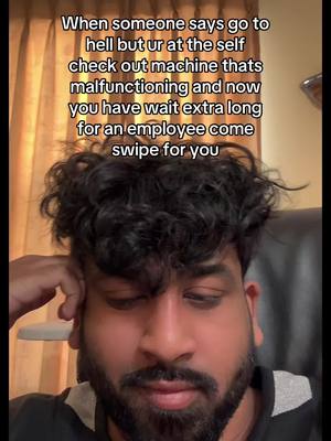 A post by @dhyanthekid on TikTok caption: Like the whole point was to avoid you #selfcheckout #selfcheckoutproblems #dumbscenarios 