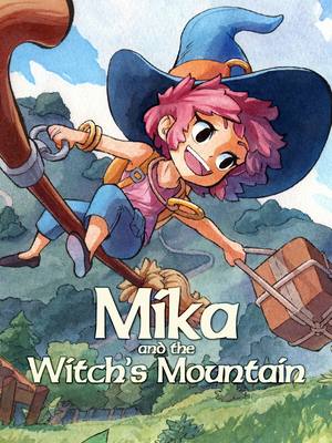 A post by @wholesomegames on TikTok caption: Mika and The Witch's Mountain is a combat-free game about an aspiring witch. Earn upgrades with each successful delivery and get to know all of the quirky characters in town. Be careful, though: "Flying is a dangerous business, and packages are easily damaged!" #indiegames #gaming #cozygames #cozygamer