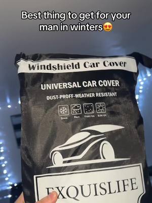 A post by @mou_and_motu on TikTok caption: #windshieldsnow #car #catsoftiktok #newyeardeals #carcover #exquislife #unversalcarcover 