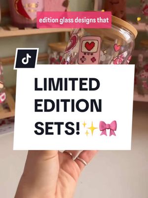 A post by @themustudiosco on TikTok caption: LIMITED EDITION MUG RUG AND GLASS SETS!!🎀 Launching Friday at 7pm UK time!❤️ #punchneedle #glass #cuteglass #cuteglassware #punchneedlemugrug #mugr #matching 