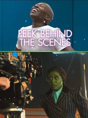 A post by @wickedmovie on TikTok caption: Take a peek behind the scenes! 🧹🫧 Own or rent Wicked at home to watch exclusive behind the scenes footage and deleted scenes. [Link in bio]