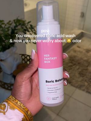 A post by @herfantasybox on TikTok caption: nothing but 5 star reviews on TikTok shop and it lasts forever! #femalehygiene #SelfCare #herfantasybox #femininewash best boric acid feminine wash 