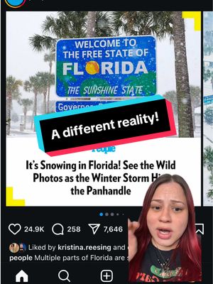 A post by @alexservestea on TikTok caption: More proof we’re living in a different reality! #greenscreen #greenscreenvideo #hollywood #florida #snow #reality 