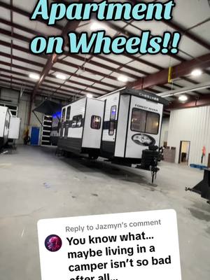 A post by @lakeshorervguy on TikTok caption: Replying to @Jazmyn Introducing another tiny home on wheels! This destination trailer is the 2025 Timberwolf 39NA. #rv #camper #trailer #camping #glamping #travel 