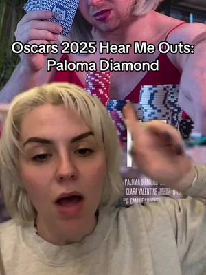 A post by @thesleepydm on TikTok caption: But fr give her the win so she can go make fun movies again I miss watching her be campy SHE TURNED DOWN MORTICIA ADDAMS TO DO LAST MIDNIGHT, LIKE- #palomadiamond #oscars2025 #oscars #bestactress 