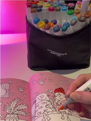 A post by @dreamreaiiity on TikTok caption: Grab them while they are still 30% off! Every adult needs a colour book and pens to wind down! #colouring #colouringbook #colouringtutorial #colouringin #colouringpen #felttippens #markerpen #penset #relaxing #metime 