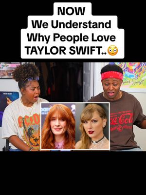 A post by @terryandkaniyia on TikTok caption: First time hearing @Florence ‼️her voice is heavenly 😭 @Taylor Swift listened to the TTPD album & it’s amazing🤯our reaction to the album is on Patreon‼️ #florida #destin #florence #florenceandthemachine #lungs #ttpd #grammy #aoty #reaction #erastour #blakelively  #taylorswift #nobodynocrime 