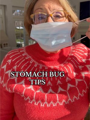 A post by @brunchwithbabs on TikTok caption: My daughter’s family got hit hard with the stomach bug. Here's how to manage the vomit  #1 If you’ve been exposed to the bug, cut off all red foods—red stains! Stick to bland foods.  #2 Babs Barf Basket - Sandwich a glow stick between two garbage bags and place around a laundry basket. Put it near their bed (this works like a charm), especially at night #3 If they do miss…here’s how you get the vomit out of upholstery and rugs: Remove all excess vomit before cleaning. Sprinkle enough baking soda to cover the impacted area and let it sit for at least 20-30 minutes. Vacuum the baking soda up. Then, with a mixture of: - ¼ tsp dish soap  - 1 tbsp white vinegar - 1 cup warm water Blot the stain and then sponge any excess residue away with cold water Save this for the next time the bug hits 🤢 #stomachbug