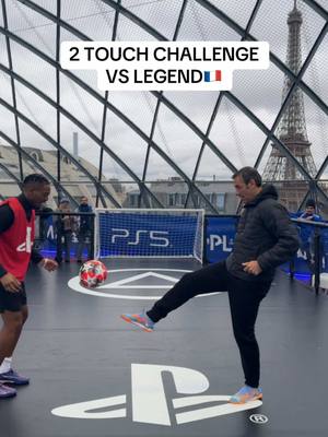 A post by @j_tekkz on TikTok caption: 2 Touch Challenge vs Football Legend🇫🇷 #football #Soccer #footballer #PlayHasNoLimits #ad #J_Tekkz 