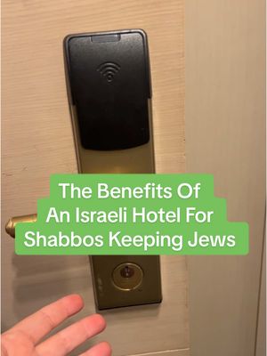 A post by @therealmelindastrauss on TikTok caption: Not all hotels in Israel are like this but so many have this option and soooooo many are kosher hotels so the hotel breakfast and room service are kosher too 👏🏻👏🏻👏🏻 #kosherfood #sabbathmode #orthodoxjewishlife #jewishtiktok 