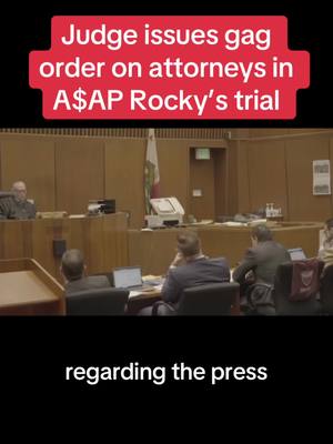 A post by @meghannmcuniff on TikTok caption: Prosecutors and defense attorneys in A$AP Rocky's gun assault trial are now prohibited from speaking to journalists.  "You can call it a gag order if you want," Los Angeles County Superior Court Judge Mark S. Arnold said today (Tuesday, January 28). Arnold issued the order at the request of prosecutors, who complained about statements from Rocky's lawyer Joe Tacopina. Testimony continues today at 1:30 p.m. PST. The alleged shooting victim, Terell "Relli" Ephron is expected to take the stand later in the afternoon. #asaprocky #law #crime #legal  #rap #celebrity 