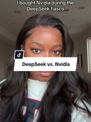 A post by @amandaagy on TikTok caption: I personally believe the U.S. government and Jensen Huang won’t let China beat them! #nvidia #deepseek #stockmarket #personalfinance #financialliteracy 