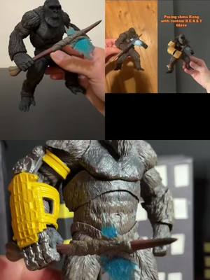 A post by @jason1132045 on TikTok caption: #duet with @Austin Le #Duet posing my config with two of my friends and some random dude  #kong#shmonsterartskong2024#posingfigures#godzillaactionfigures 