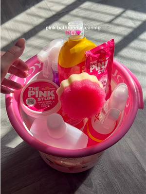 A post by @cleanwith_kayleigh on TikTok caption: pink bathroom cleaning 🎀🌸🩷  #thepinkstuff ad ambassador #pinkstuff #pinkaesthetic #cleaningmotivation #cleaningtherapy #deepclean #bathroomcleaning #CleanTok  @The Pink Stuff 