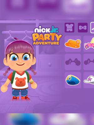 A post by @outrightgames on TikTok caption: 🎮 Dive into Nick Jr. Party Adventures and create your fully customizable avatar! 🎉 Complete levels, collect items, and unlock new outfits and hairstyles. The adventure awaits! #NickJRPartyAdventures #NickJr