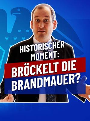 A post by @kleinwaechterafd on TikTok caption: Historischer Moment: Bröckelt die Brandmauer? Jahrelang haben sich die selbsternannten "demokratischen #Parteien" mit ihrer undemokratischen Brandmauer von Millionen Wählern abgegrenzt. Nun bröckelt die #Mauer: Zum ersten Mal könnte ein Beschluss nur aufgrund der Stimmen der AfD zustande kommen.  Der Union darf man trotzdem nicht über den Weg trauen: Sie war es, die mit #Merkel unser #Rechtssystem verunstaltet, Millionen Illegaler ins Land geholt und gerade noch heute Nachmittag die Debatte über zig Anträge der #AfD im Ausschuss verboten hat. #Politik