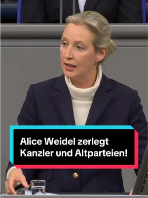 A post by @deutschland.kurier on TikTok caption: Alice Weidel zerlegt Kanzler und Altparteien!