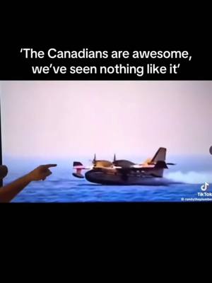 A post by @askew_lindsay on TikTok caption: #stitch with @jordonwilliamoakley🇨🇦 Thank you for including this clip in your video, I am CRYING 😂👏 this is so funny.  Thank you Québec for helping your neighbours when they are in need ❤️ the Canadian pilot of this plane makes me proud of Quebec and proud of Canada. 