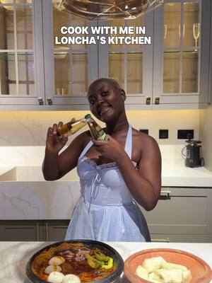 A post by @chefabbys on TikTok caption: We cooked a delicious Ghanaian Meal in Loncha's Kitchen😍😍!! Are you a fan of Abomu? Trust me you'd love this recipe Loncha will bring your dream kitchen to life and they'd have you shooting the best meals in that kitchen trust me!! Go to them for all kitchen renovations and installations  #fyp #viral #foryou #foryoupage 