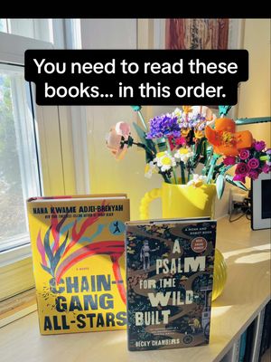 A post by @rachelskyereads on TikTok caption: I need you to read both of these books immediately. Highly recommend- BUT this is the correct order so you aren’t left sobbing for days. #chaingangallstars #apsalmforthewildbuilt #bookrecommendations #booksthatmademecry #bookreview #rachelskyereads 