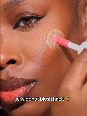 A post by @colourpopco on TikTok caption: We knew you needed a new blush hack, so @Sonya Elle Dee is delivering with this Jelly Donut Blush tutorial. 💖🤝 Get the look using:  💖 'Immediately Yes' Liquid Hi-Lite | Warm Soft Gold 👼 'Angel Face' Liquid Blush | Warm True Pink #ColourPop #valentines #blush #Highlight #liquidhilite #base #basemakeup 