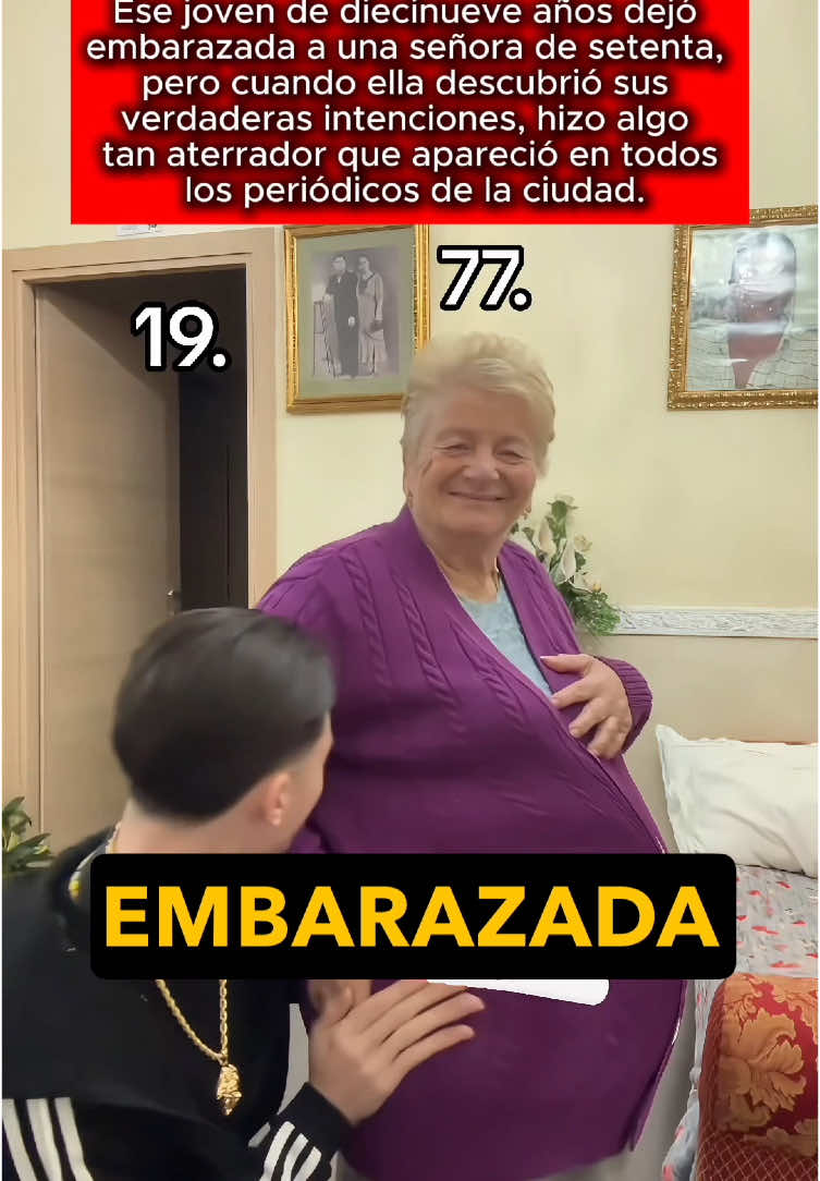 A post by @historiasraras00 on TikTok caption: Ese joven de diecinueve años dejó embarazada a una señora de setenta, pero cuando ella descubrió sus verdaderas intenciones, hizo algo tan aterrador que apareció en todos los periódicos de la ciudad. #usa #us #learnontiktok #truestory
