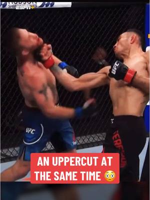 A post by @espnmma on TikTok caption: When #TonyFerguson and Justin #Gaethje threw an uppercut at the same time 👀 #UFC #MMA #combatsports #boxing 