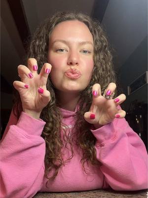 A post by @juliamellon on TikTok caption: nail day!! vday nails r my fave #easymanicure #valentinesdaynails #pinknails #newnails #nailday 