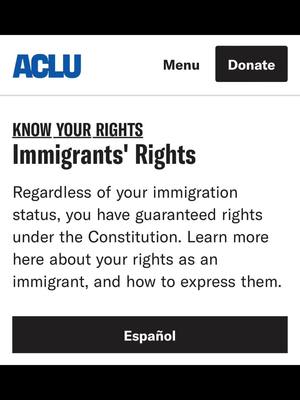 A post by @littlemimicreations on TikTok caption: Información/Information ACLU.ORG #immigrants #inmigrante #latina 