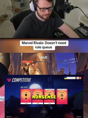 A post by @emonggtv on TikTok caption: Does Marvel Rivals need role queue? #gaming #marvelrivals