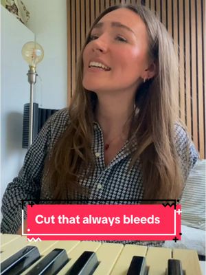 A post by @annafrankhjernoe on TikTok caption: god this took a deep breath 🩸cut that always bleeds by @conangray  #cover #music #singing #singingchallenge #vocals #runs #riffchallenge #run #riff #Running #fyp #foryou #foryoupage #conangray #cutthatalwaysbleeds 